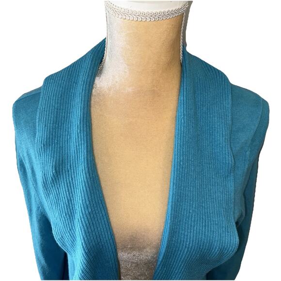 Lilly Pulitzer Turquoise Ruffle Long Sleeve Cardigan Size L - Picture 2 of 11